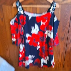 Floral top with bling NWOT